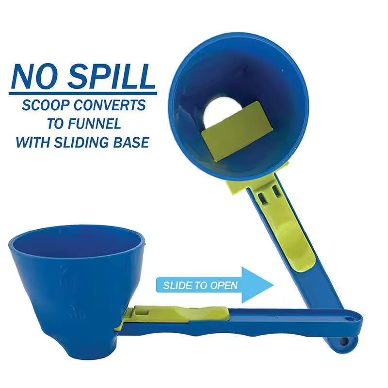 Mess-Free Protein Powder Scoop Sliding Funnel Measuring Spoonfor Supplement Kitchen Gadget