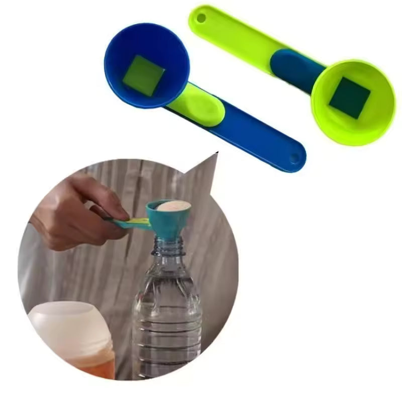 Mess-Free Protein Powder Scoop Sliding Funnel Measuring Spoonfor Supplement Kitchen Gadget
